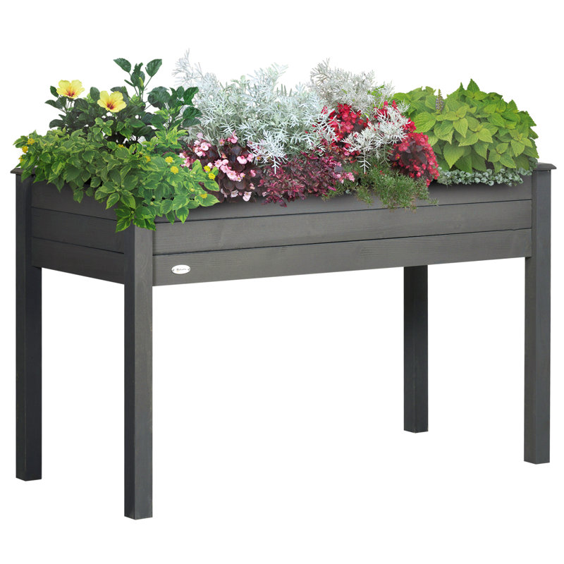 Lit de jardin surélevé avec pieds Outsunny, H 30 po x l 48,25 po x P 22,25 po, Gris