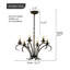 Luminaire suspendu industriel en fer 6 lumières de style campagnard pour la salle à manger, la chambre à coucher, le vestibule, le restaurant et la cuisine (noir mat, 22 pouces)