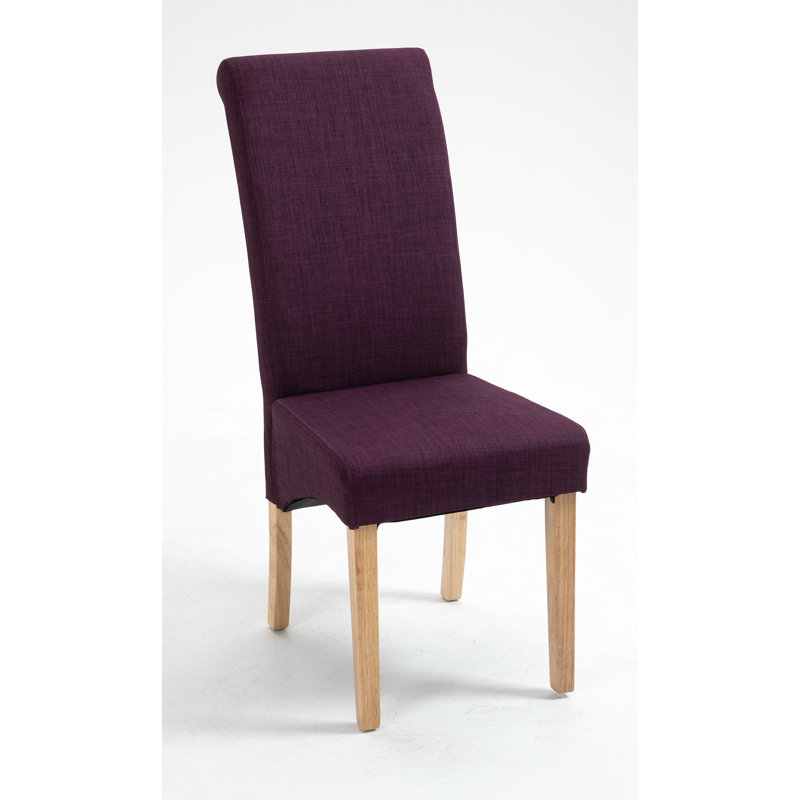 Gagny 48cm H Linen Upholstered Side Chair, Purple