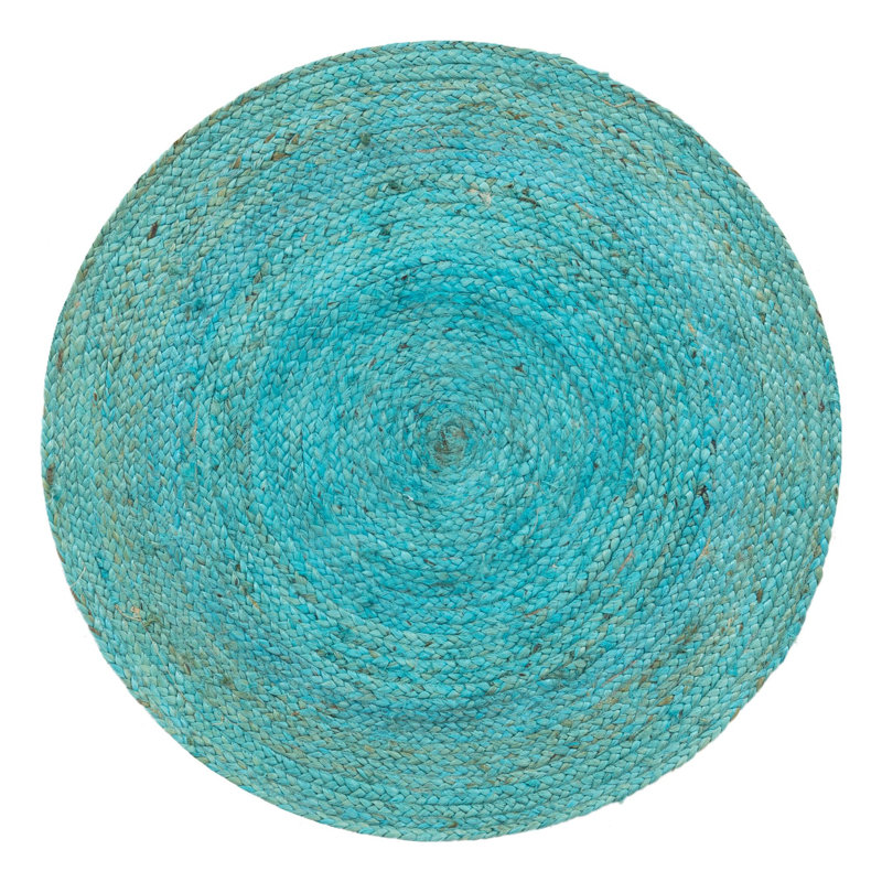 Tapis beige en jute / sisal tressé à la main Tescott, Rond 3 pi 3 po