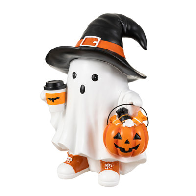 11.50"H Halloween Resin Witch Ghost Table Decor