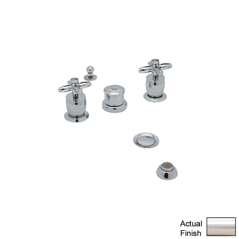 Michael Berman Double Handle Widespread Vertical Bidet Faucet, Satin Nickel