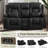 Faux Leather Power Reclining Home Theater Seating with Cup Holder-782728272