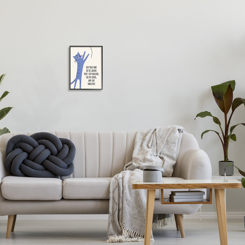 «Stay Pawsitive CArt» par Setoon, Cadre noir, L 11 po x H 14 po