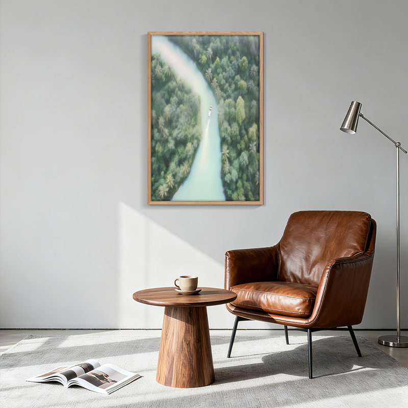 Ensemble de 1 tableau sur toile « Forêt fluviale », 48"H x 36"W, Natural