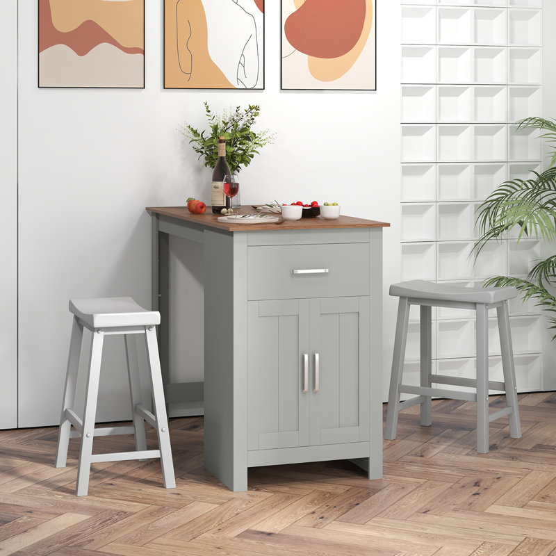 Ensemble de salle à manger 23 po x 47 po Aigne, Naturel / gris