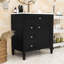 Meuble-lavabo de 30 pouces avec plateau en céramique, porte à fermeture douce et 3 tiroirs-1216914029