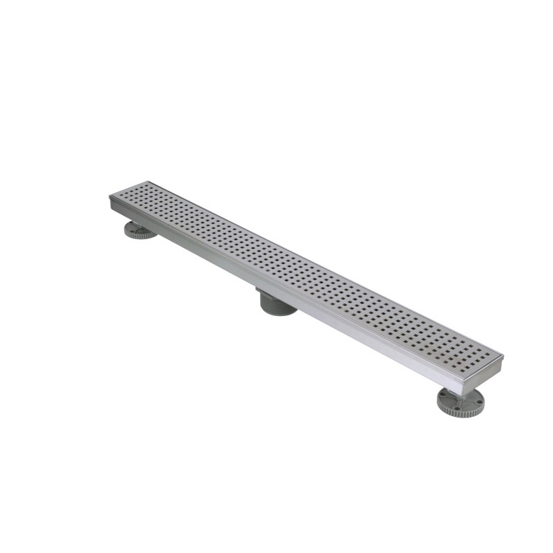 Designline Linear Shower Drain Square Grate, Stainless Steel, 28"