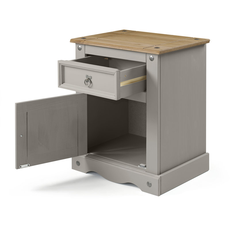 Palmea 53cm W Bedside Table, Grey