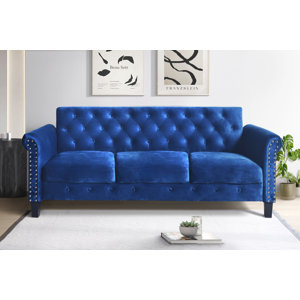 Luevano Casper Velvet Rolled Arm Sofa