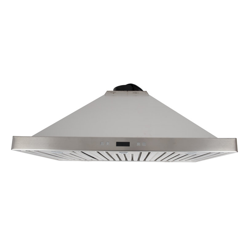 Hotte de cuisine murale à conduit 30 po 650 pi ³/min en nickel brossé
