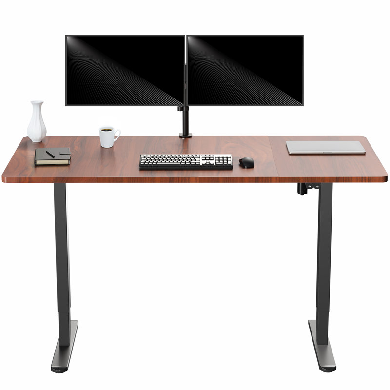 Bureau debout électrique Vivo, L 59 po, Noir, Bois