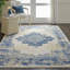 Tapis oriental bleu / ivoire Burnie-459714270
