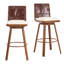 Tabouret de bar d'intérieur rembourré avec structure en métal, ensemble de 2