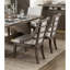 Ensemble de salle à manger moderne et luxueux avec finition brune 7 pièces et 6 fauteuils à garniture dorée-1426820657