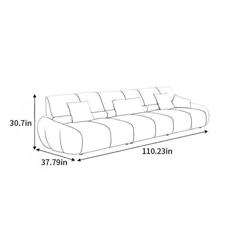 Canapé French, 4, H 30,7 po x l 110,23 po x P 37,79 po