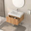 Meuble-lavabo mural de 30 po avec lavabo, armoire de salle de bain murale flottante avec contreplaqué intégré-154801711