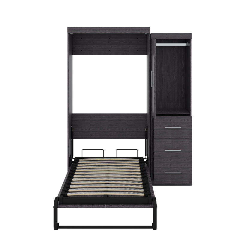 Murphy Bed With Wardrobe And Drawers, Storage Bed, Can Be Folded Into A Cabinet, Twin