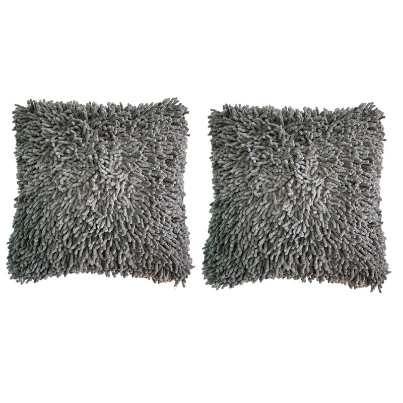 Housse de coussin en chenille 18 po , Gris
