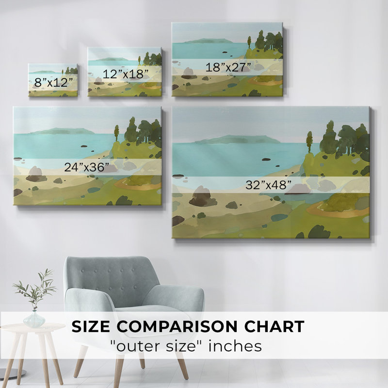 Coastal Inlet II - toile tendue avec châssis, H 12 po x l 18 po