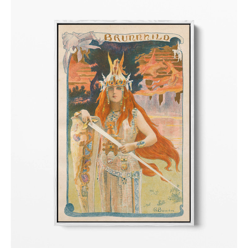 Gaston Bussiere - Brunnhild Canvas Floater Frame Print Art - White Frame, 45.72cm H x 30.48cm W
