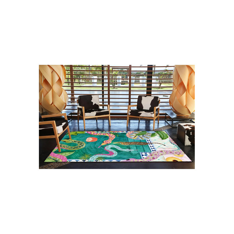 Tapis lavable Green Lake and Tiger, Rectangle 4 pi 11,06 po x 7 pi 6,55 po
