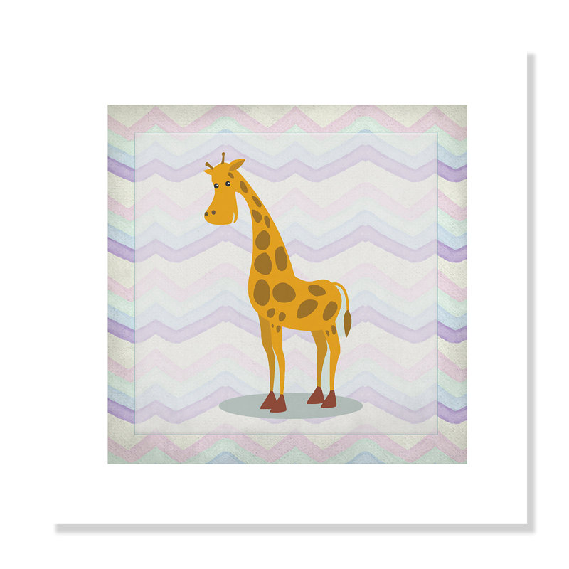 Décalcomanie murale «Pink Giraffe Time», H 20 po x l 20 po x P 1 po, Papier