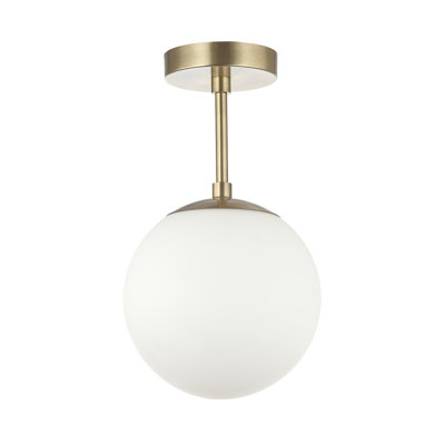Bruning Traditional Glass Globe IP44 Bathroom Ceiling Light Fixture