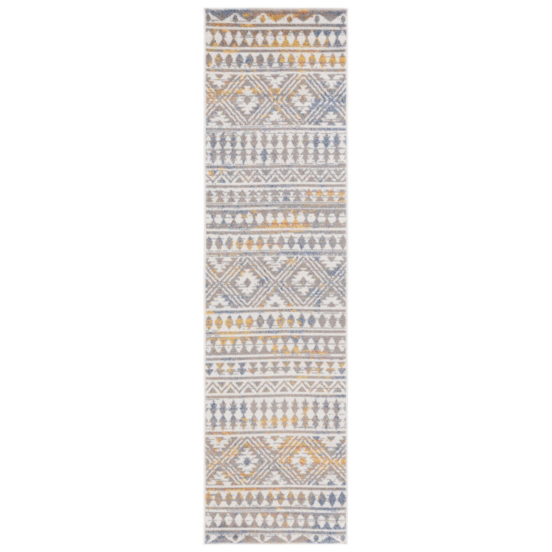 Tapis à motif géométrique Fawcette Performance, Tapis de couloir 2 pi 2 po x 8 pi