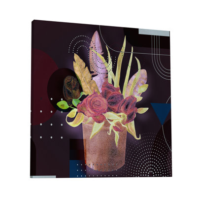 Boho Flowers and Feather 689 - Impression sur toile tendue