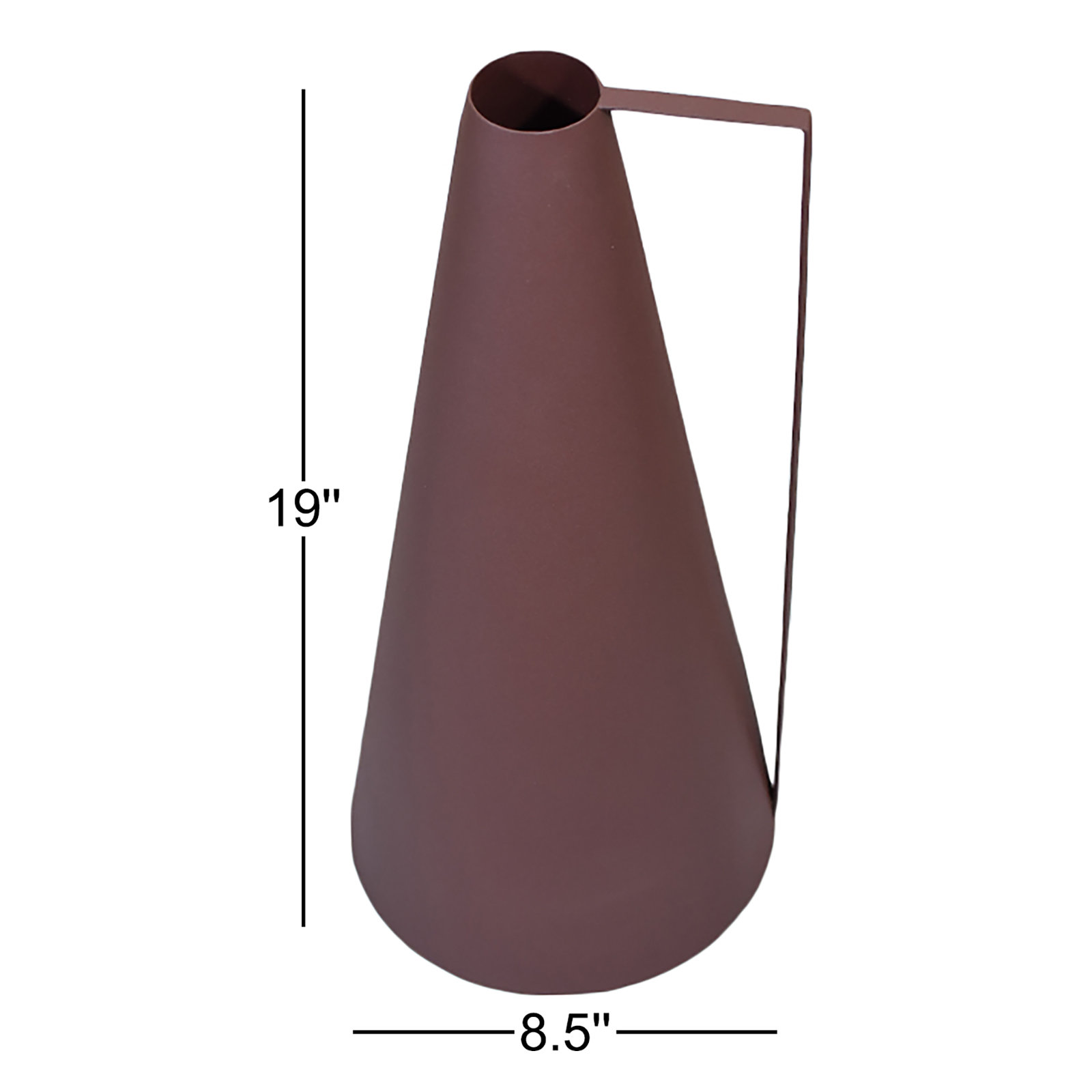Sanita Handmade Metal Table Vase, Rust, 19" H x 8.5" W x 8.5" D