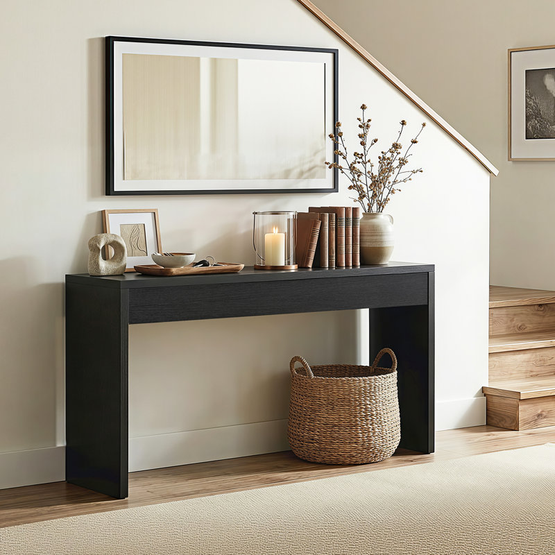 Console de couloir étroite, Noir,  H 31,5 po x l 59 po x P 11,8 po