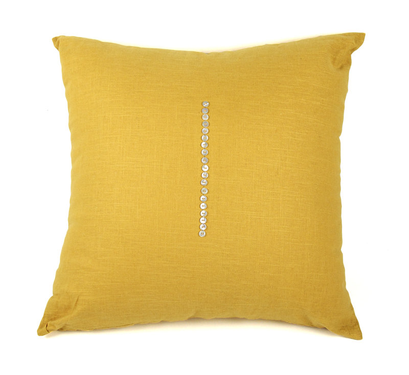 Linen Square Pillow Cover & Insert, 20" x 20", Canary Yellow