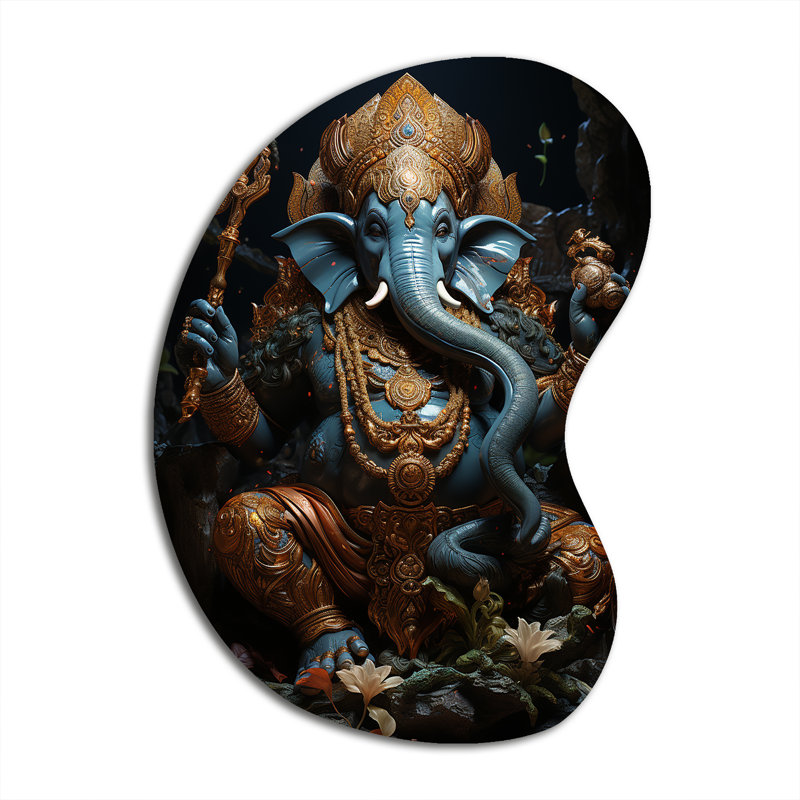 Thaisha - Art mural indien asymétrique, sculpture murale en métal Freeform, H 39 po x l 28 po
