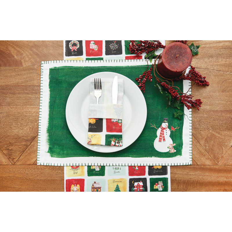 Alphabet Grid Printed Table Runner