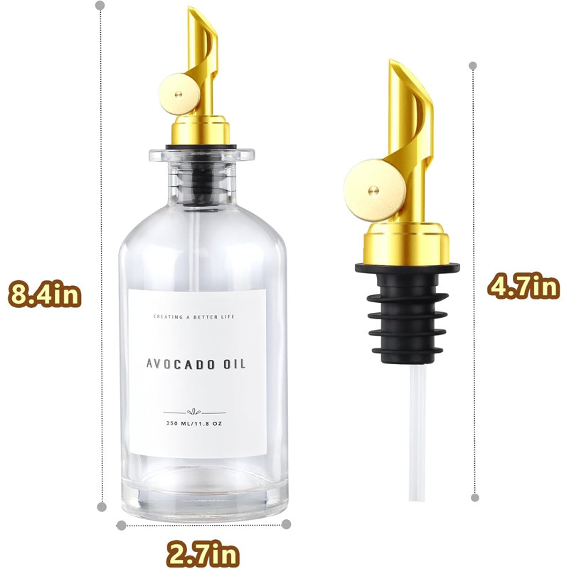 Olive Oil Dispenser Bottle With Bamboo Tray