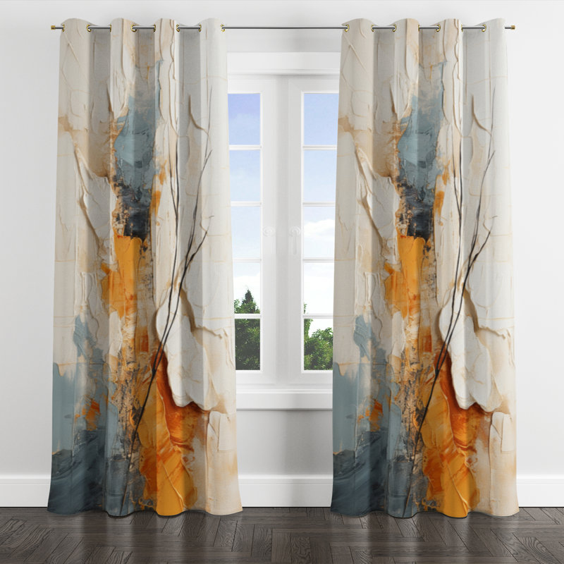 Andrenae - Rideau à œillets occultant scandinave - 1 panneau, L 52 po x L 63 po, Œillets dorés