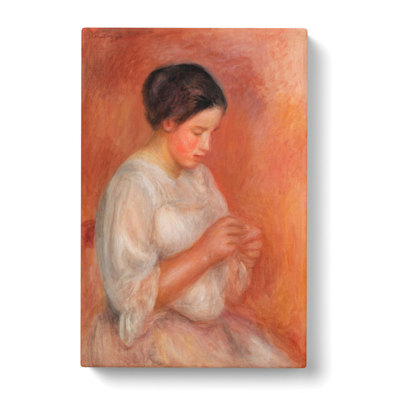Woman Sewing by Pierre-Auguste Renoir - Wrapped Canvas, 91cm H x 60cm W x 3cm D