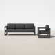 Smith Patio Sofa and Lounge Chair with Sunbrella® Cushions