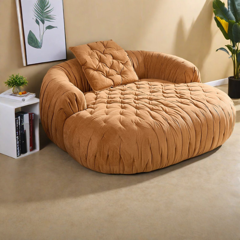Canapé Cloud Comfort, tissu brun, 1 place, style compact et moderne pour la lecture à la maison, Brown