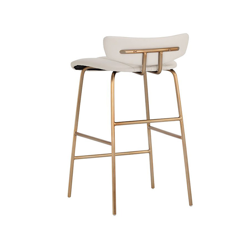 Lorelei Upholstered Stool, Cream Performance Basketweave, Counter Stool (26" Seat Height)