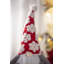 Fabric Gray Body Standing Gnome Snowflake Pattern Hat Set of 2 9.7" x 4.7" x 17.7"H Red/White