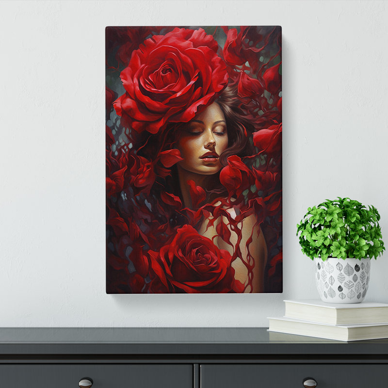 Rose Contemporary No.2 - Wrapped Canvas, 50cm H x 35cm W x 3cm D