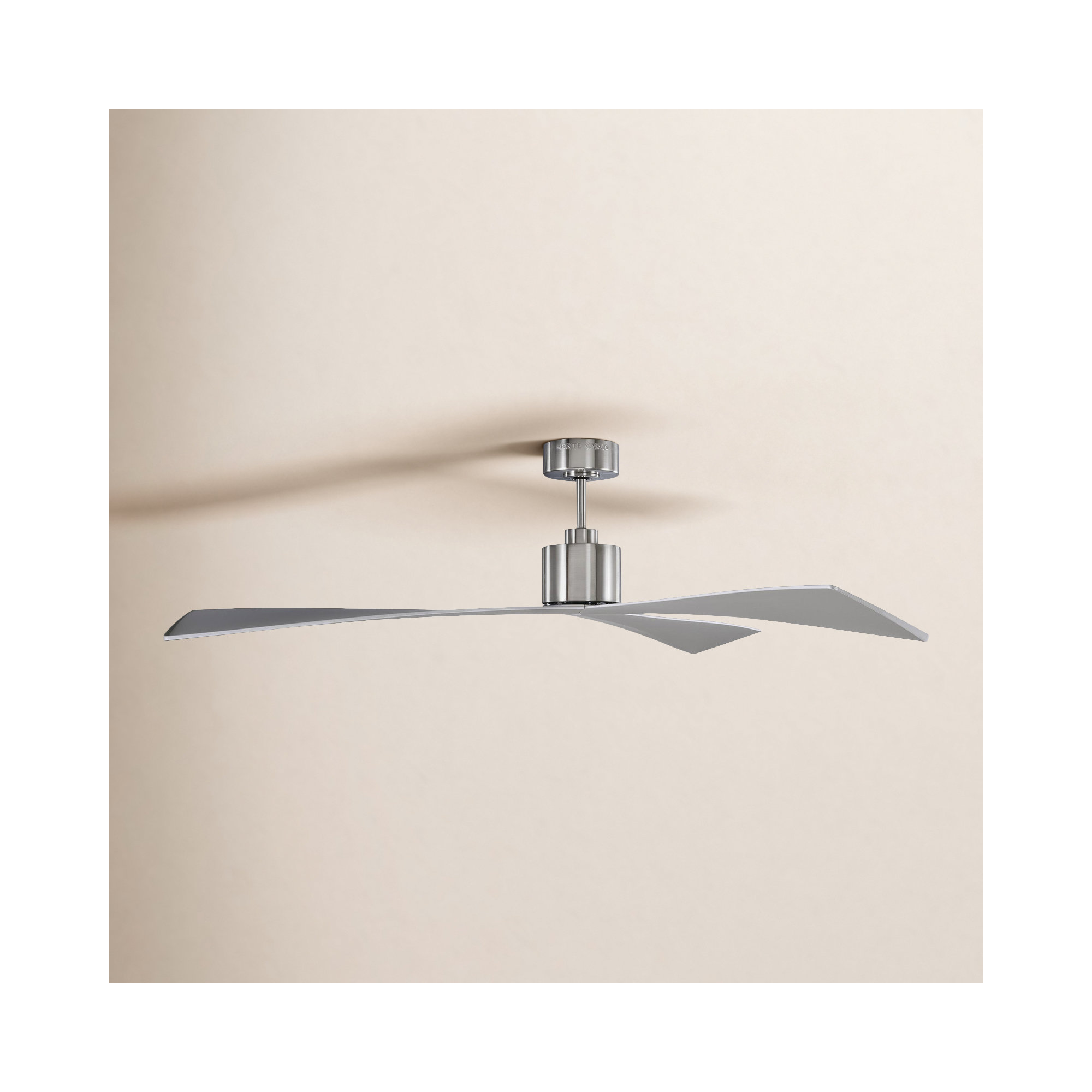 Mirage 60'' 3 Blade Ceiling Fan, 60", Brushed Steel