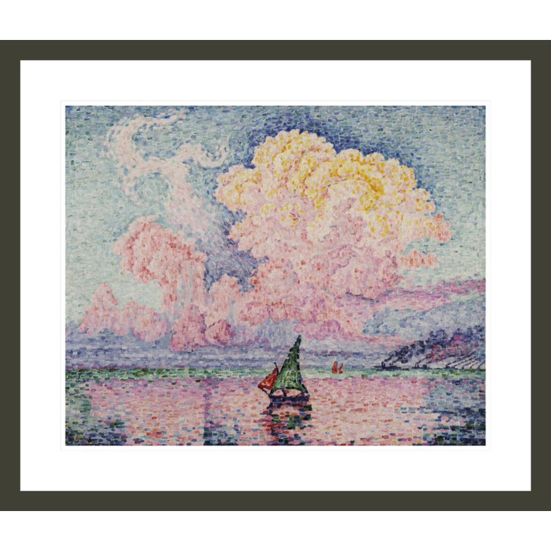 «Pink Clouds Antibes» par Paul Signac - Estampe numérique encadrée, H 23,5 po x l 27,51 po