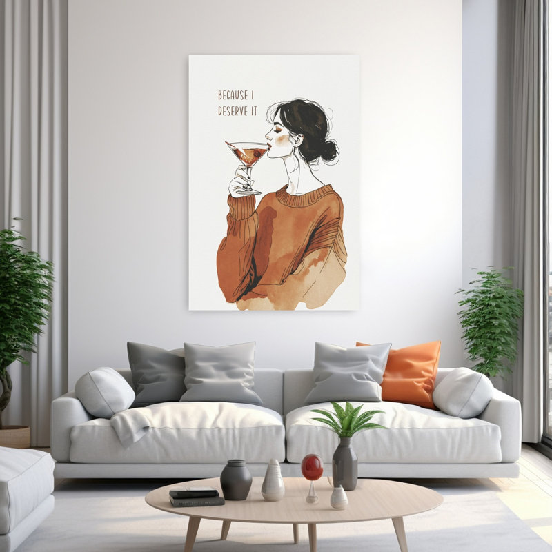 «Parce que je le mérite», art mural contemporain élégant, H 60 po x l 40 po