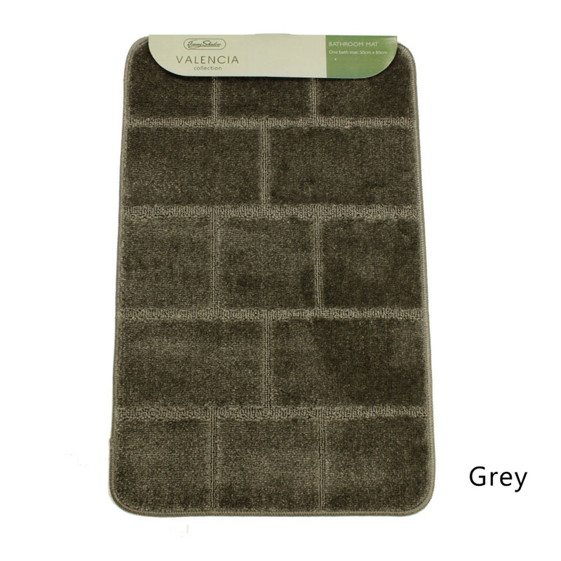 Abibail Non-Slip Bath Rug, Grey