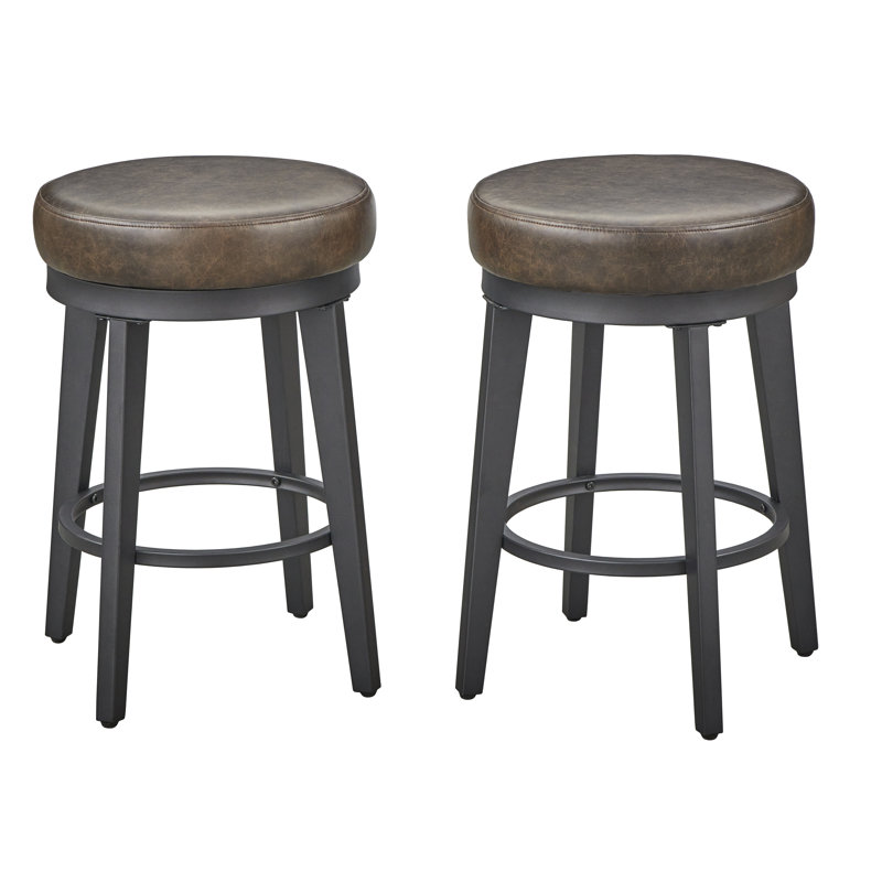 Tabouret de bar pivotant 30,5 po Gadberry, Noir, Brun, 30.5"