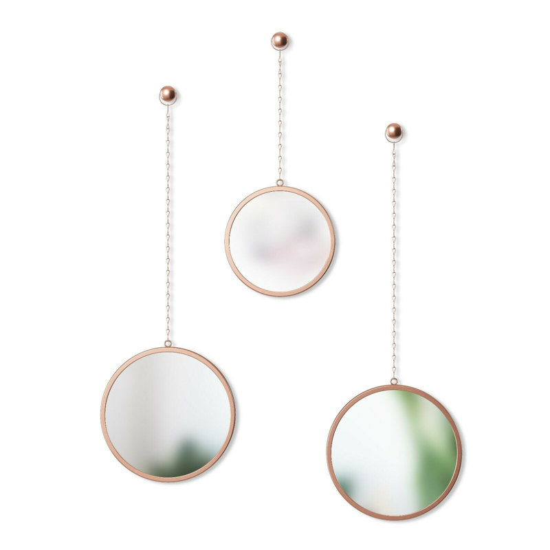 Winn Metal Flat Wall Mirror, Copper