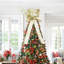 Décoration de sapin de Noël Royal Glitter, nœud bonhomme de neige scintillant de 25 cm, branches d'épinette, décoration de Noël, or